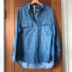 Denim button up blouse